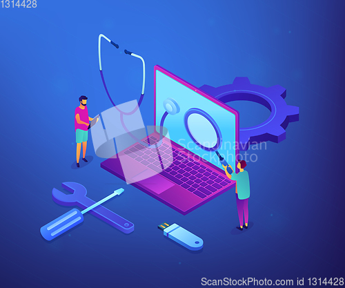 Image of Computer service concept vector isometric illustration.