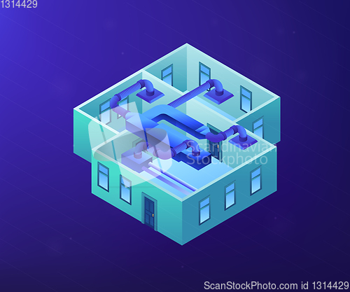 Image of Ventilation system concept vector isometric illustration.