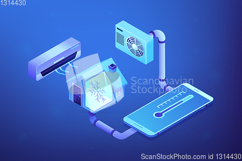 Image of Air conditioning concept vector isometric illustration.