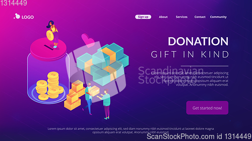 Image of Donation isometric 3D landing page.