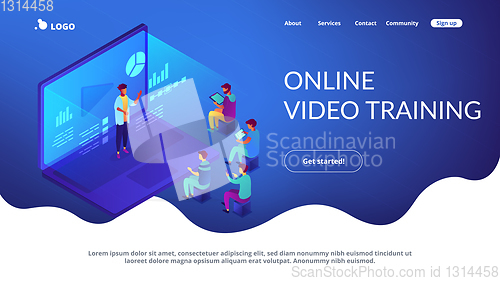Image of Webinar isometric 3D landing page.