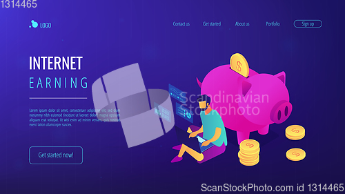 Image of Online jobs isometric 3D landing page.