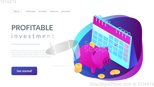 Image of Cash deposit isometric 3D landing page.