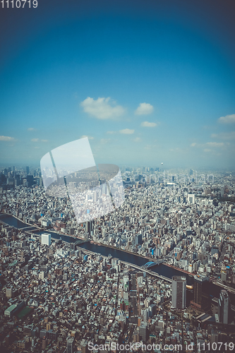 Image of Tokyo city skyline aerial view, Japan