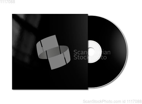 Image of Black CD - DVD mockup template isolated on white