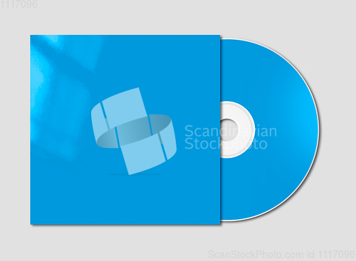 Image of Blue CD - DVD mockup template isolated on Grey