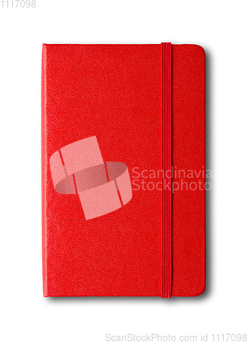 Image of Red closed notebook isolated on white