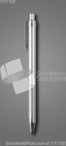 Image of Metal pen isolated on dark grey background