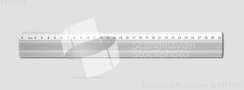 Image of Metal ruler isolated on grey background