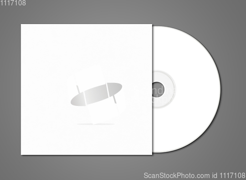 Image of White CD - DVD mockup template isolated on Dark Grey