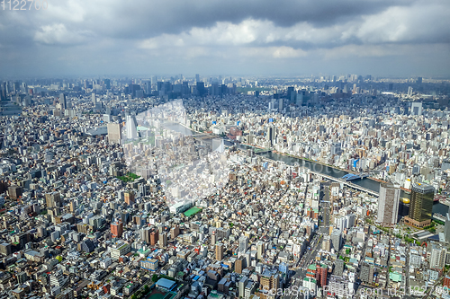 Image of Tokyo city skyline aerial view, Japan