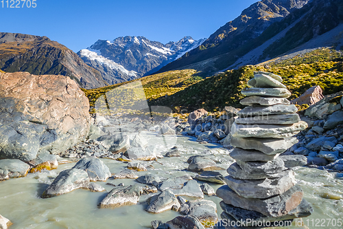 Image of Glacial river in Hooker Valley Track, Mount Cook, New Zealand