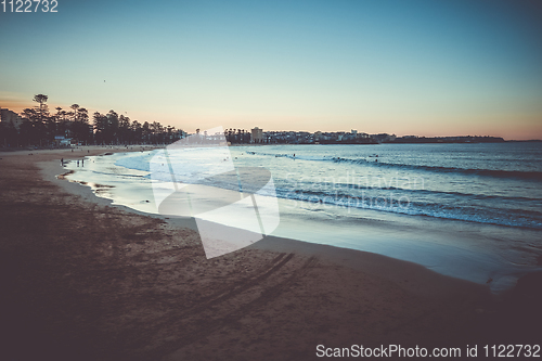 Image of Manly Beach at sunset, Sydney, Australia