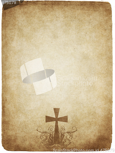 Image of cross on old parchment