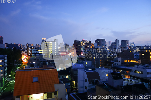 Image of Tokyo cityscape at night, Japan