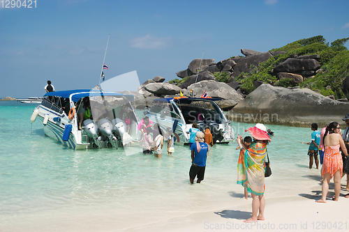 Image of Speed boats are used to transport the tourist, Thailand