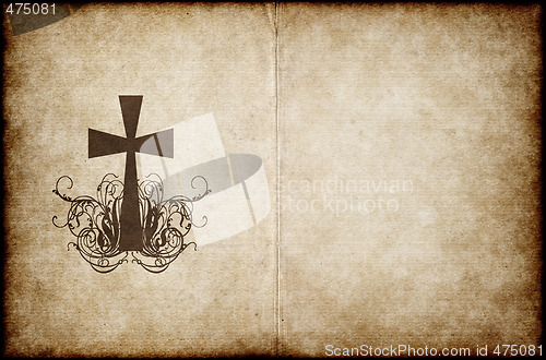 Image of cross on old parchment