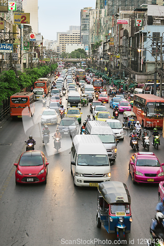 Image of Everyday big traffic flows on roads Bangkok
