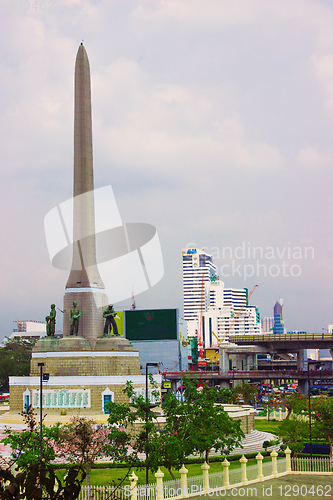 Image of Victory Monument - big military monument in Bangkok, Thailand