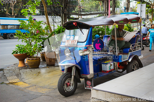 Image of Taxis waiting for customers. Thailand