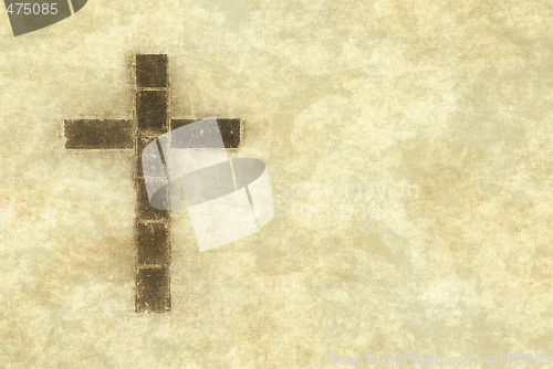 Image of christian cross on parchment