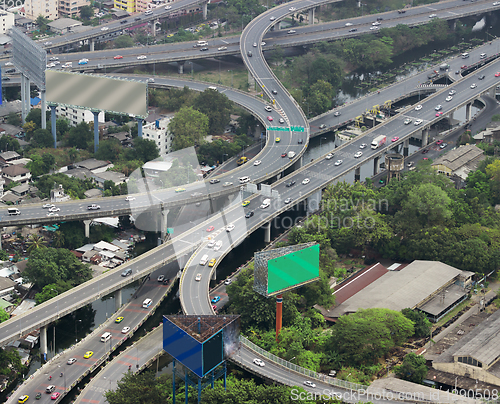 Image of Asian city with overpasses and viaducts