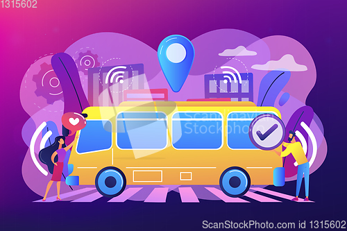 Image of Autonomous public transport concept vector illustration.