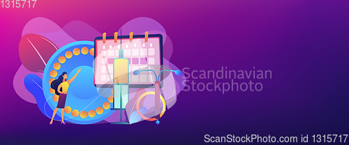 Image of Female contraceptives concept banner header.