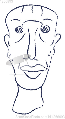 Image of A line art of man\'s face vector or color illustration