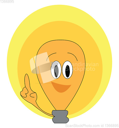 Image of A brown-colored cartoon light bulb laughing vector or color illu