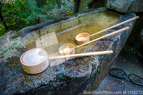 Image of Purification fountain at a Shrine, Arashiyama, Kyoto, Japan