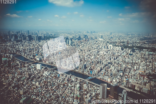 Image of Tokyo city skyline aerial view, Japan