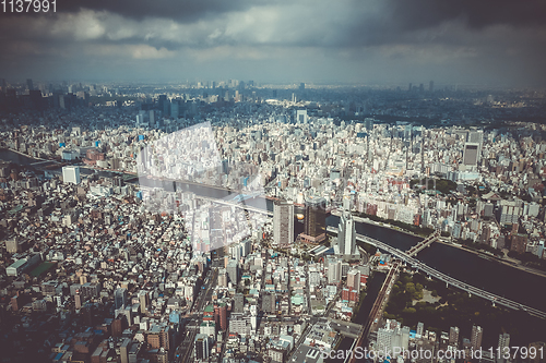 Image of Tokyo city skyline aerial view, Japan