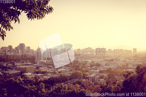 Image of Santiago city aerial view, Chile