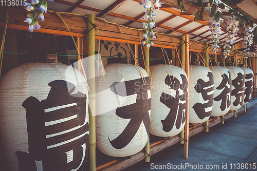 Image of Paper lantern in Tokyo temple, Japan