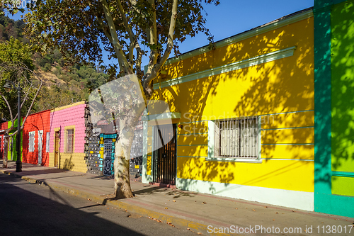 Image of Santiago city street in Bellavista, Chile