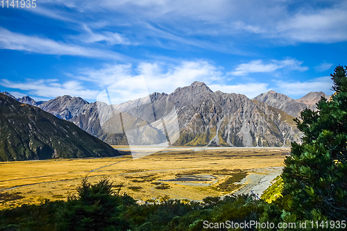 Image of Mount Cook valley landscape, New Zealand