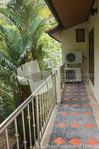Image of Balcony of house facing jungle