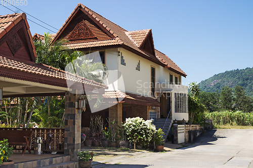 Image of Outskirts Thai village at the foot of the mountains