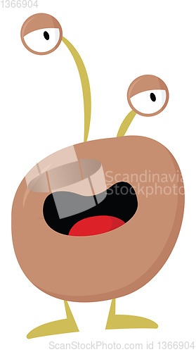 Image of Cartoon funny monster with two bulging eyes vector or color illu
