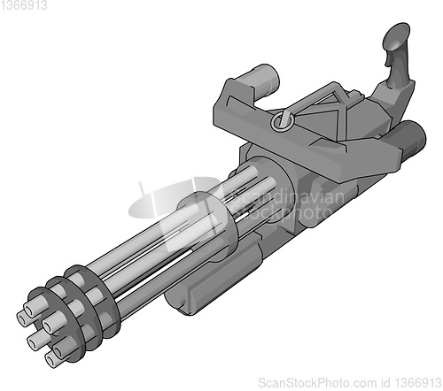 Image of 3D vector illustration on white background  of a military machin
