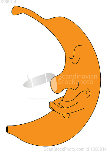 Image of Angry banana sketch illustration print vector on white backgroun