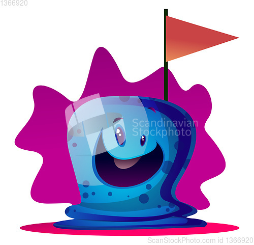 Image of Happy cartoon blue monster vector illustartion on white backgrou