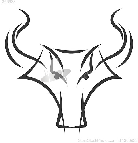 Image of Simple black and white tattoo sketch of taurus horoscope sign ve