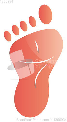 Image of Pink footprint vector illustration on a white background