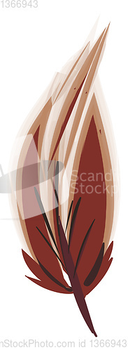 Image of Brown feather painting vector or color illustration