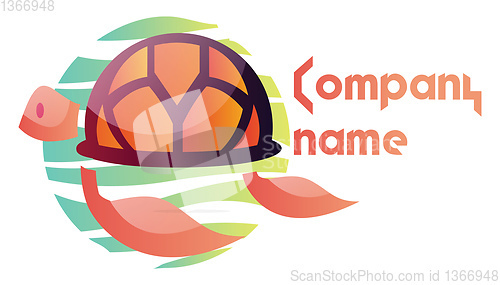 Image of Orange turtle vector logo design on a white background