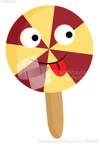 Image of A colorful lollipop with its tongue hanging out vector or color 