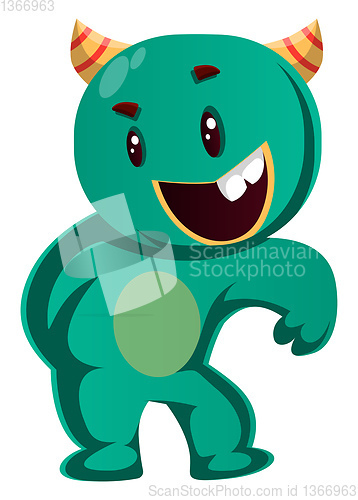 Image of Green monster is up to nothing goodvector illustration