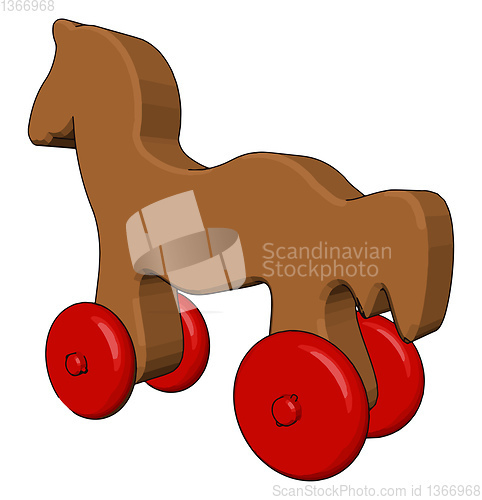 Image of A little toy horse object vector or color illustration
